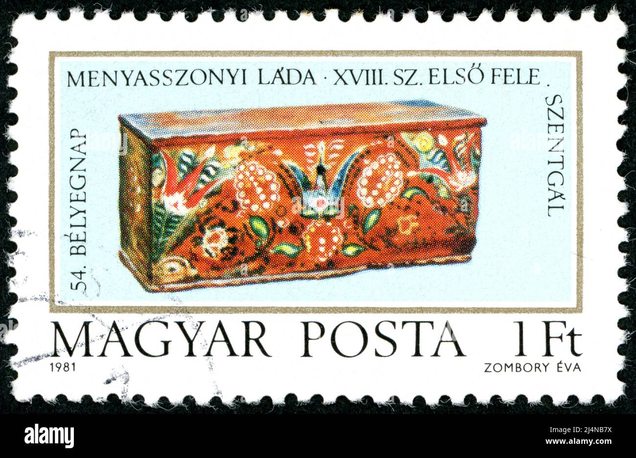 HUNGARY - CIRCA 1981: Postage stamp printed in Hungary, showing Bridal  chests from Szentgal (18th century), circa 1981 Stock Photo - Alamy