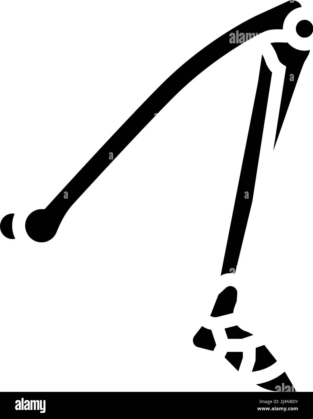 leg bone glyph icon vector. leg bone sign. isolated contour symbol black illustration Stock Vector