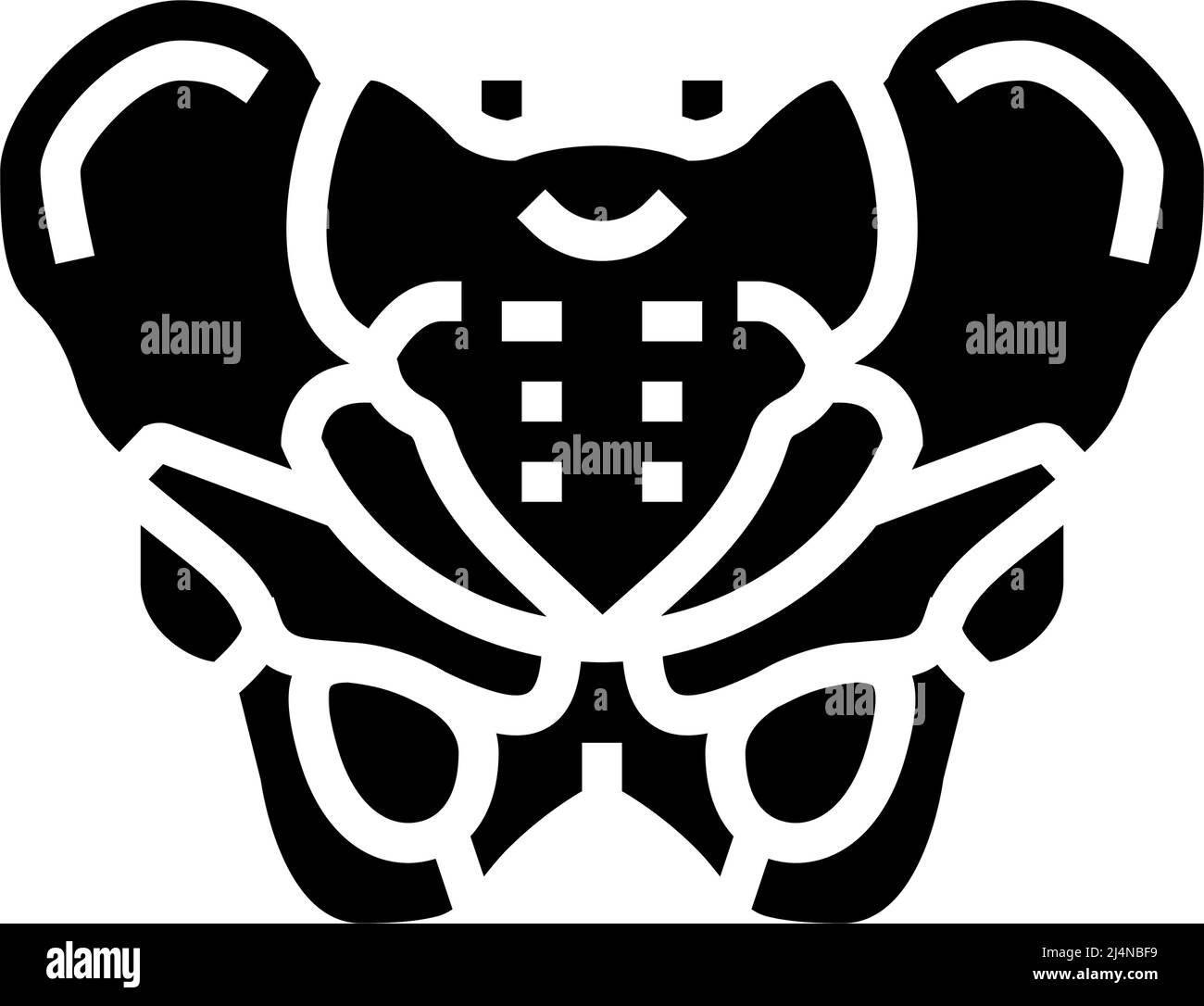 pelvis bone glyph icon vector. pelvis bone sign. isolated contour symbol black illustration Stock Vector