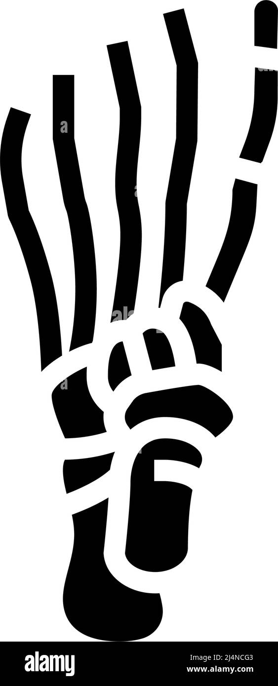 foot bone glyph icon vector. foot bone sign. isolated contour symbol black illustration Stock Vector
