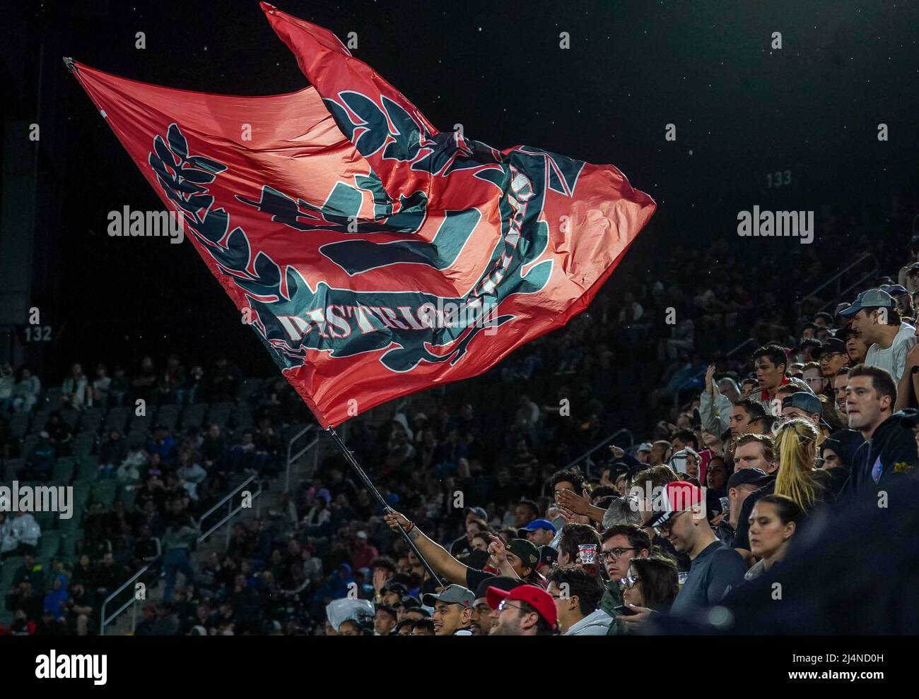 WASHINGTON, DC, USA - 16 APRIL 2022: Banner in the fan section during a MLS match between D.C United and Austin FC, on April 16, 2022, at Audi Field, in Washington, DC. (Photo by Tony Quinn-Alamy Live News) Stock Photo