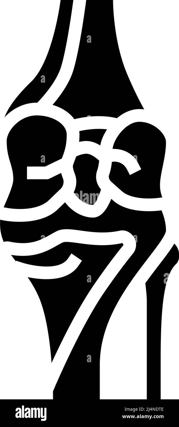 knee bone glyph icon vector. knee bone sign. isolated contour symbol black illustration Stock Vector