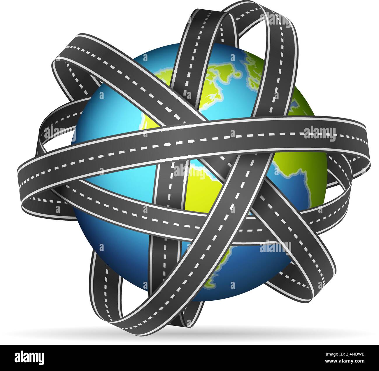 World globe road tape on a white background. Vector illustration Stock ...