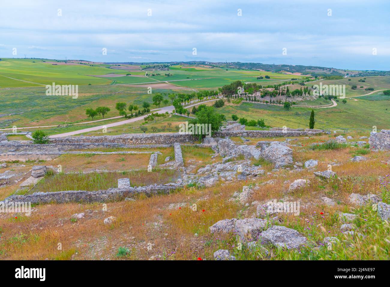 Roman ruins in Segobriga site in Spain Stock Photo