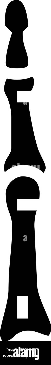 finger bone glyph icon vector. finger bone sign. isolated contour symbol black illustration Stock Vector