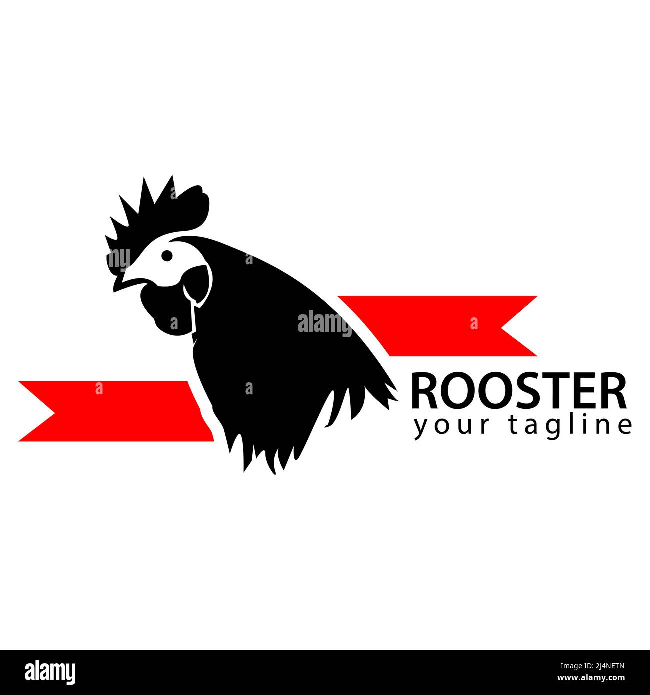 Rooster logo vector. Flat design. Vector Illustration on white background. Stock Vector