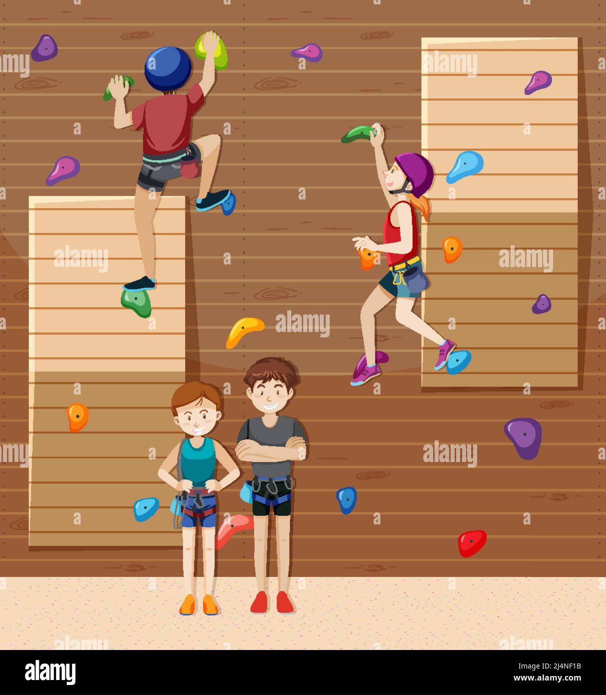 Indoor rock climbing gym illustration Stock Vector Image &amp; Art - Alamy