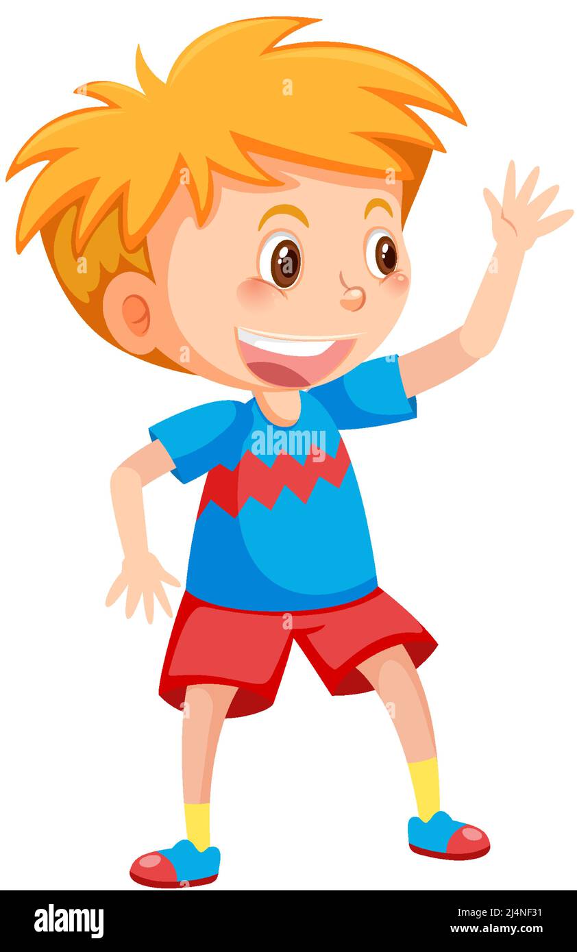 Happy boy cartoon character illustration Stock Vector Image & Art - Alamy