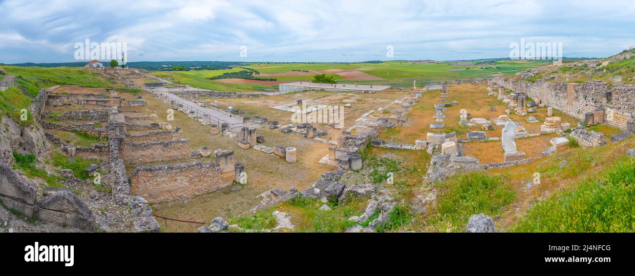 Roman ruins in Segobriga site in Spain Stock Photo