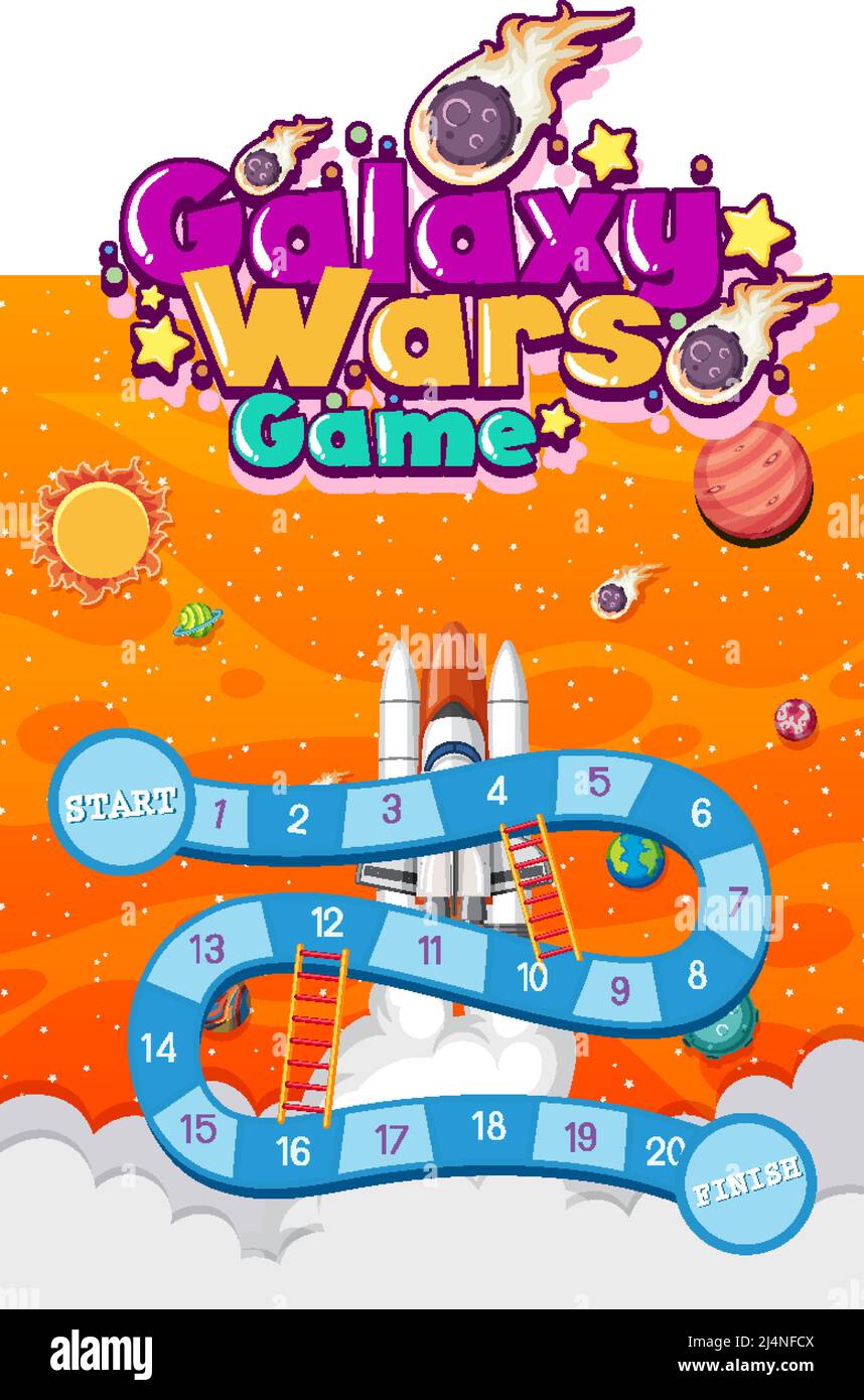 Game template with space theme background illustration Stock Vector ...