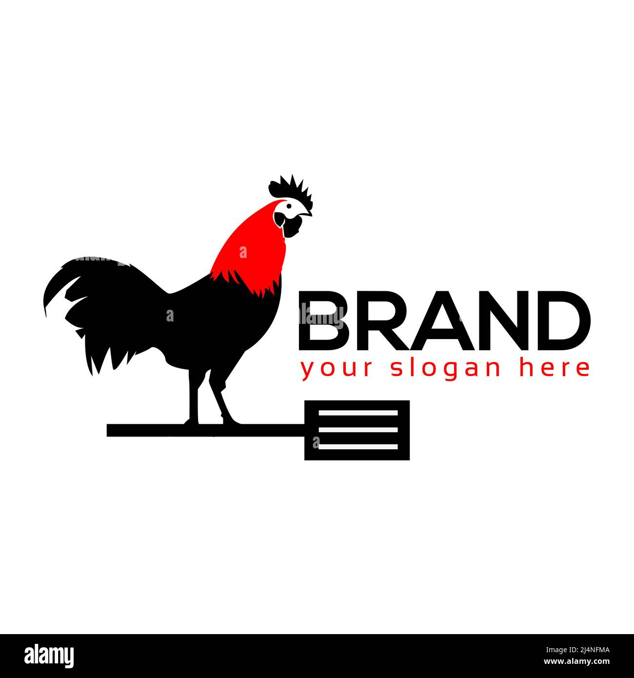 Rooster meat restaurant logo vector. Flat design. Vector Illustration on white background. Stock Vector