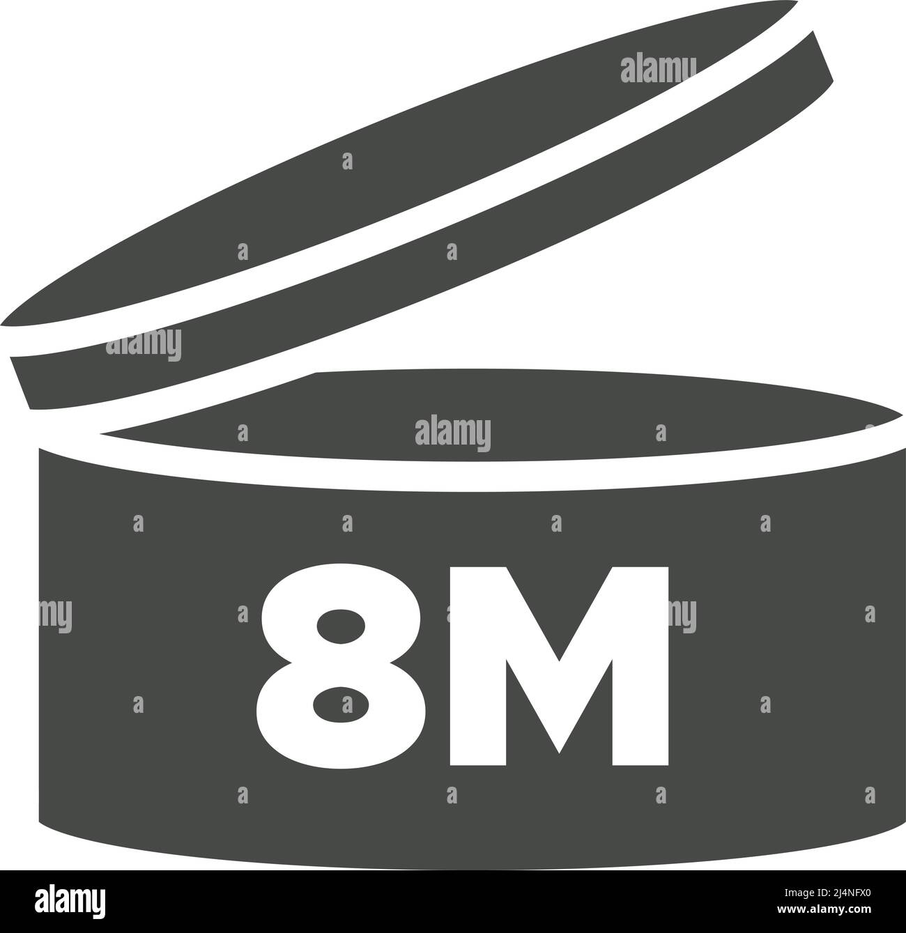 8 m Pao vector symbol. Period after opening icon. Cosmetic open month