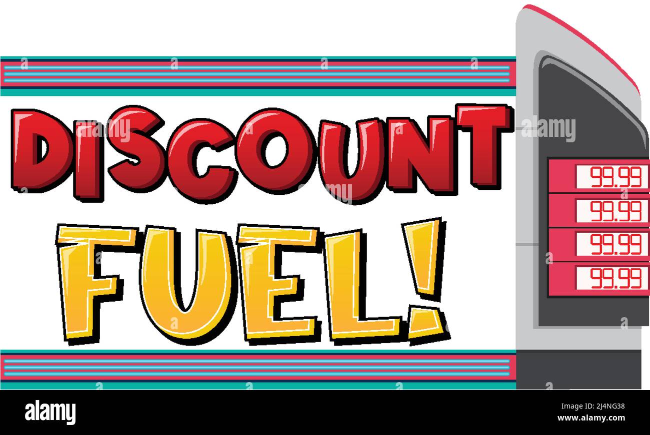 Discount fuel font logo design illustration Stock Vector Image & Art
