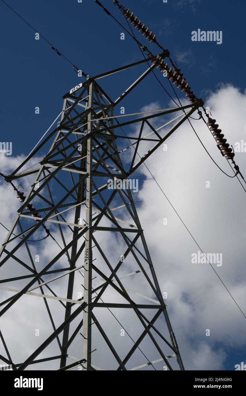 Close up of an electricity pylon Stock Photo