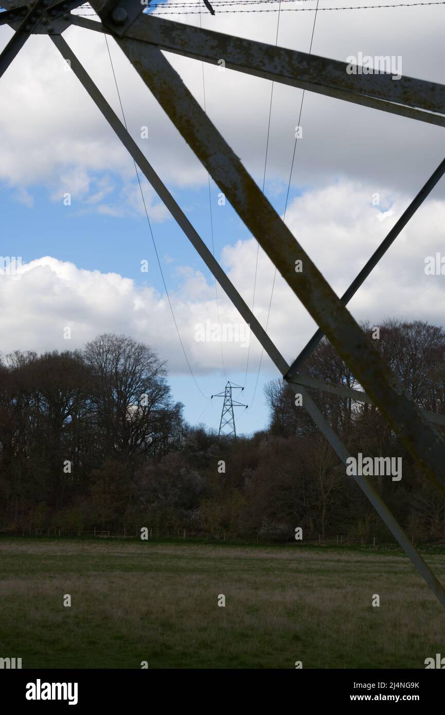 Electricity pylons in the English countryside Stock Photo - Alamy