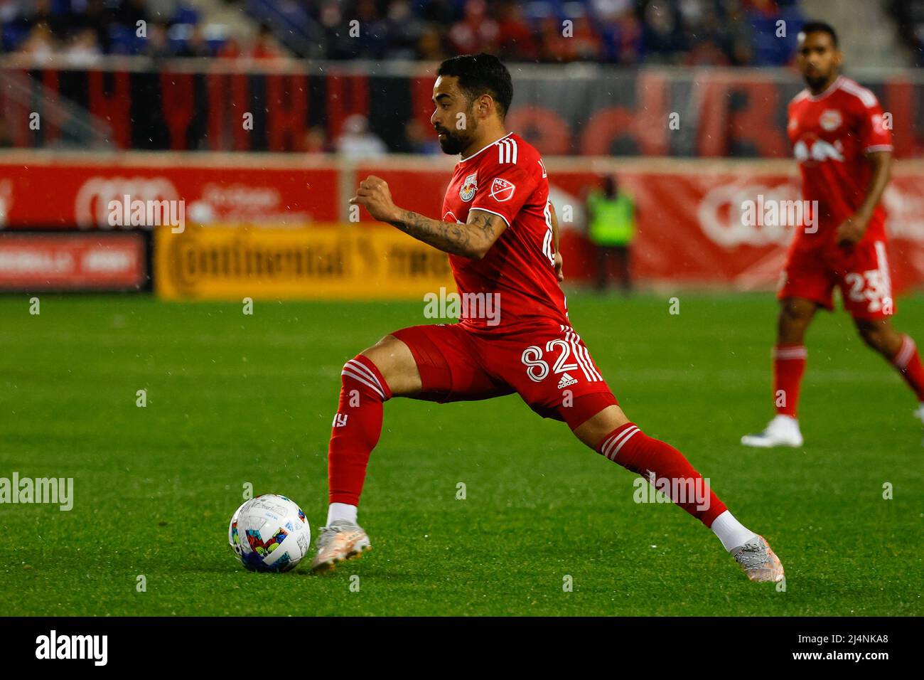 HARRISON, NJ - APRIL 16: New York Red Bulls goalkeeper Carlos Miguel  Coronel (1) during the Major League Soccer game between the New York Red  Bulls and the FC Dallas on April