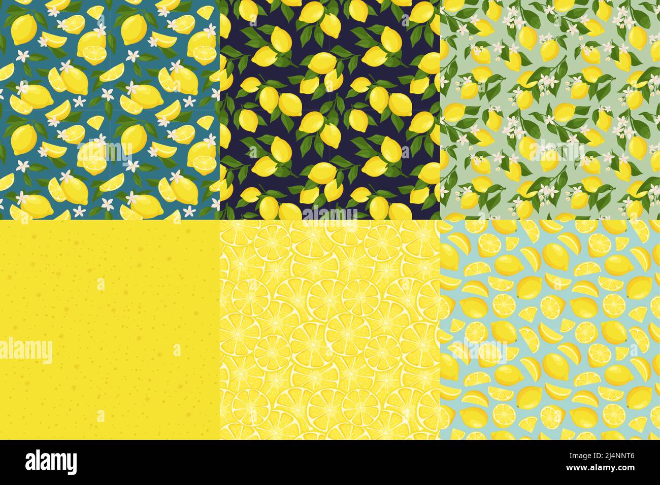 Lemon texture pattern. Lemons with blossom flowers, fresh yellow fruits ...