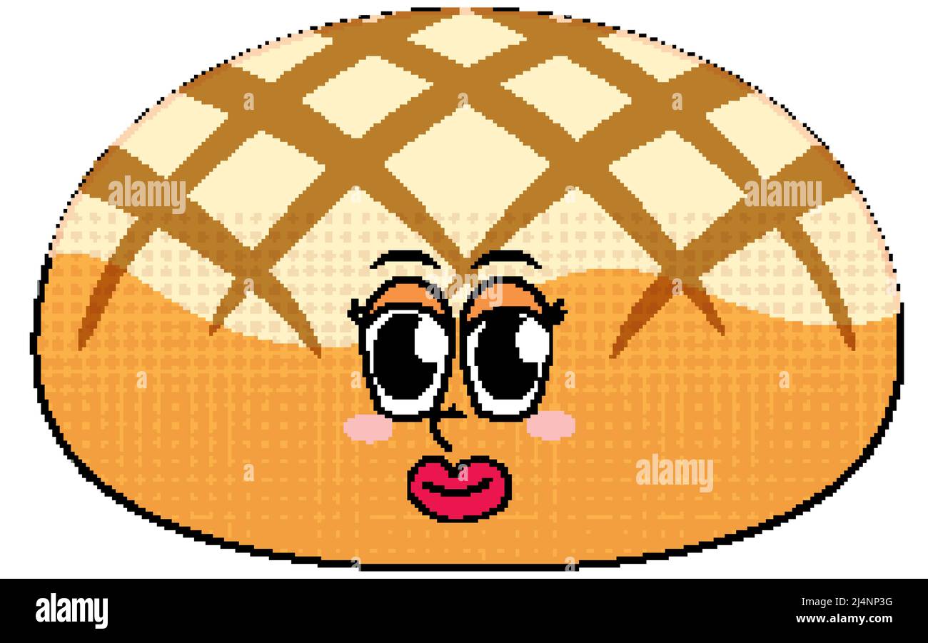 Bread cartoon character on white background illustration Stock Vector