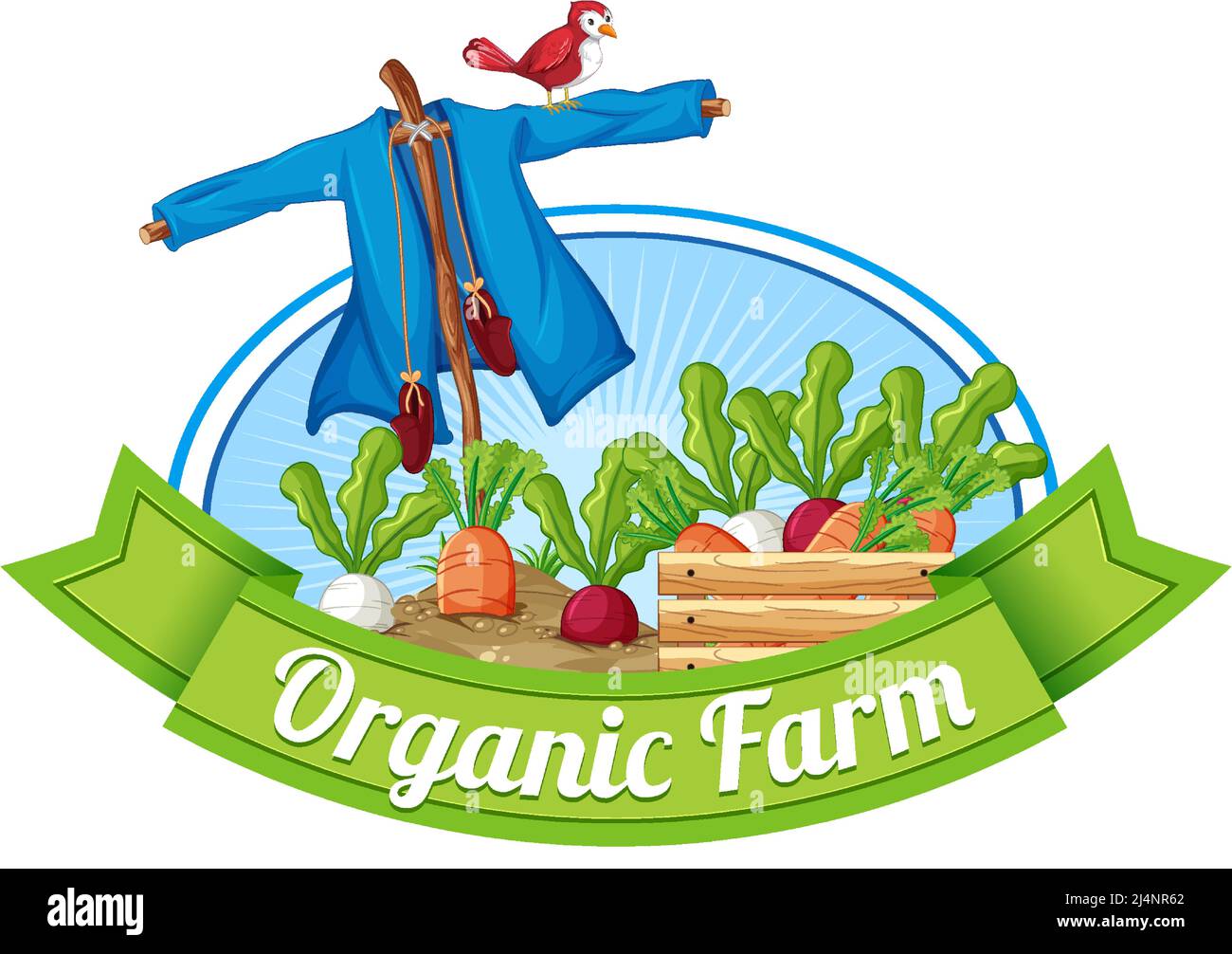 Logo design with words organic farm illustration Stock Vector Image ...