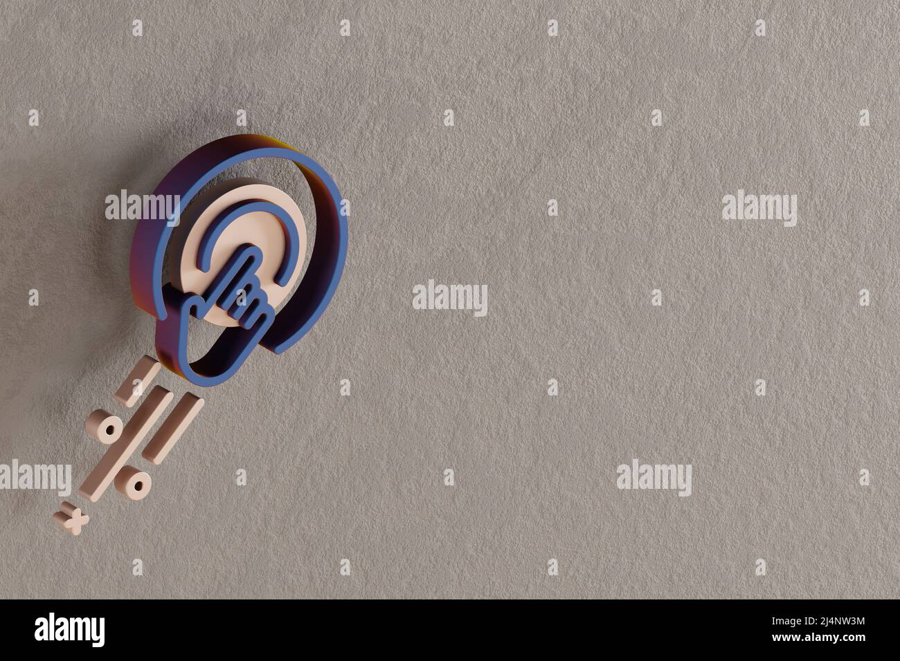 Beautiful abstract illustrations Blue and Golden Hand Target symbol