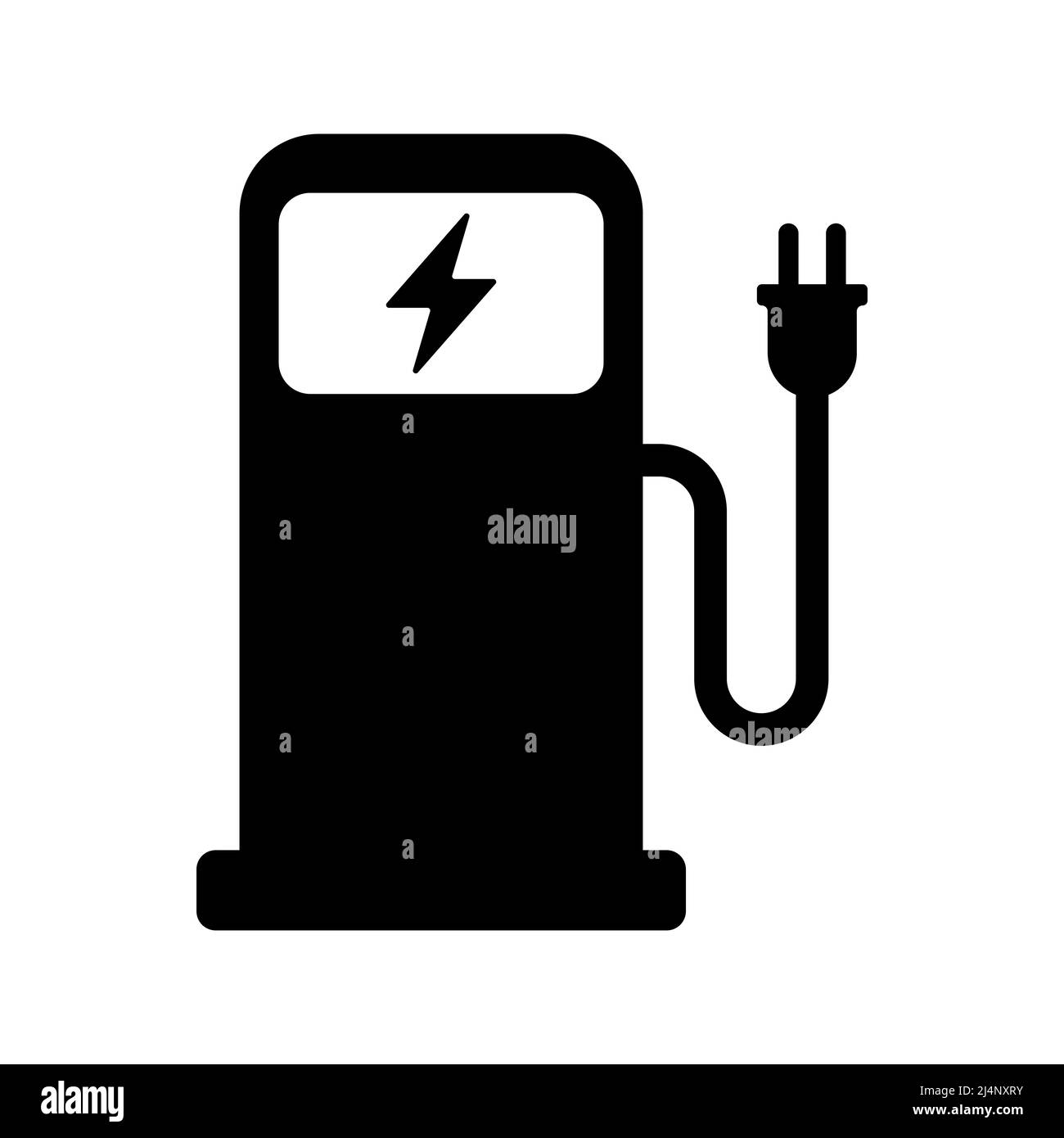 electric car charging station black vector icon Stock Vector