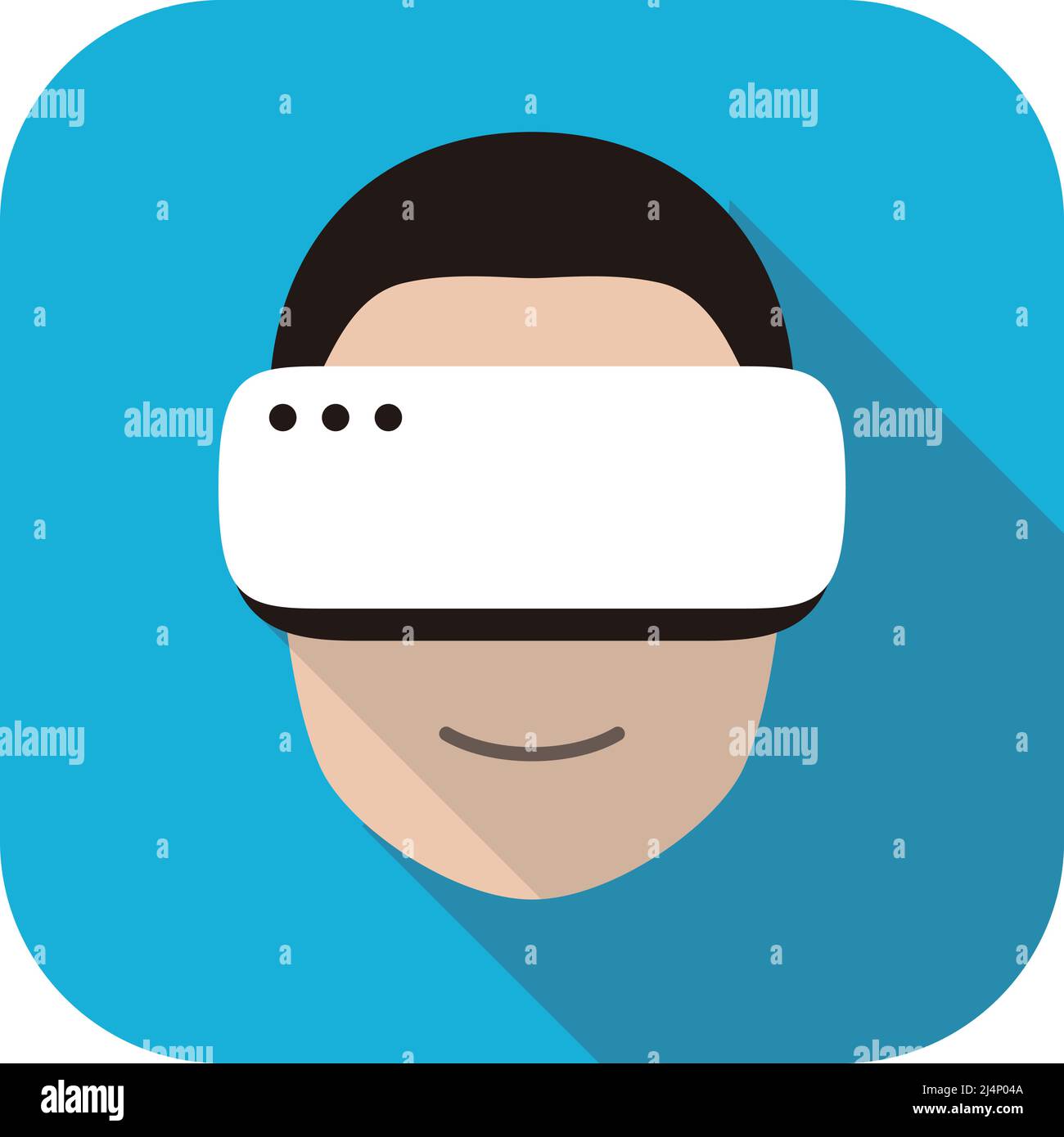 Man wearing Virtual reality glasses. front view, playing games, vector