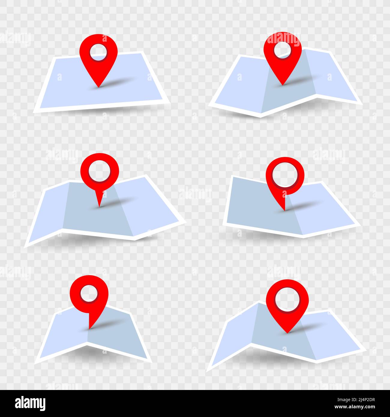location pin on paper map set Stock Vector Image & Art Alamy