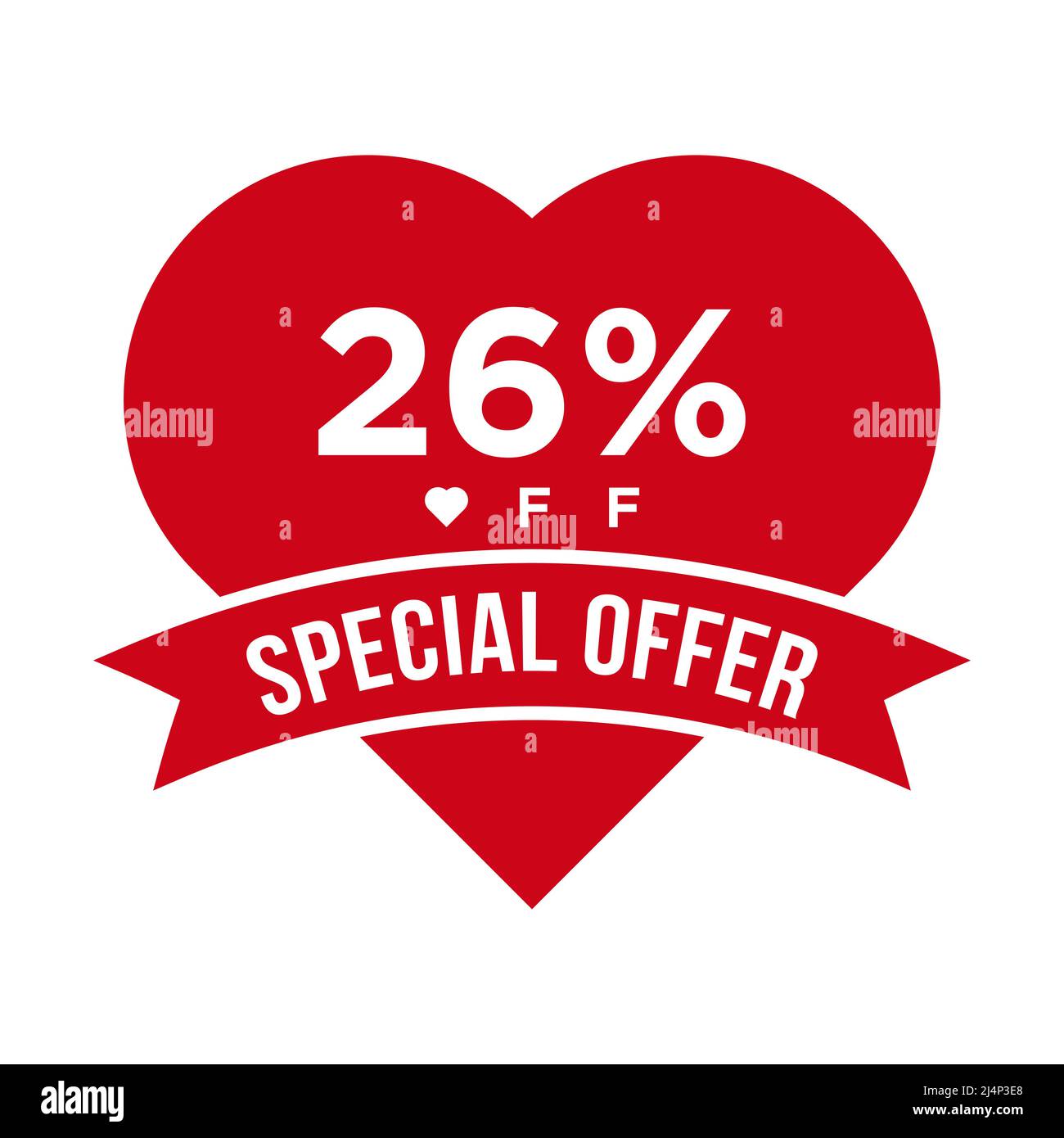 26% OFF Sale Discount Promotion Banner. Special Offer, Event, Valentine Day  Sale, Holiday Discount Tag Vector Template Stock Vector Image & Art - Alamy