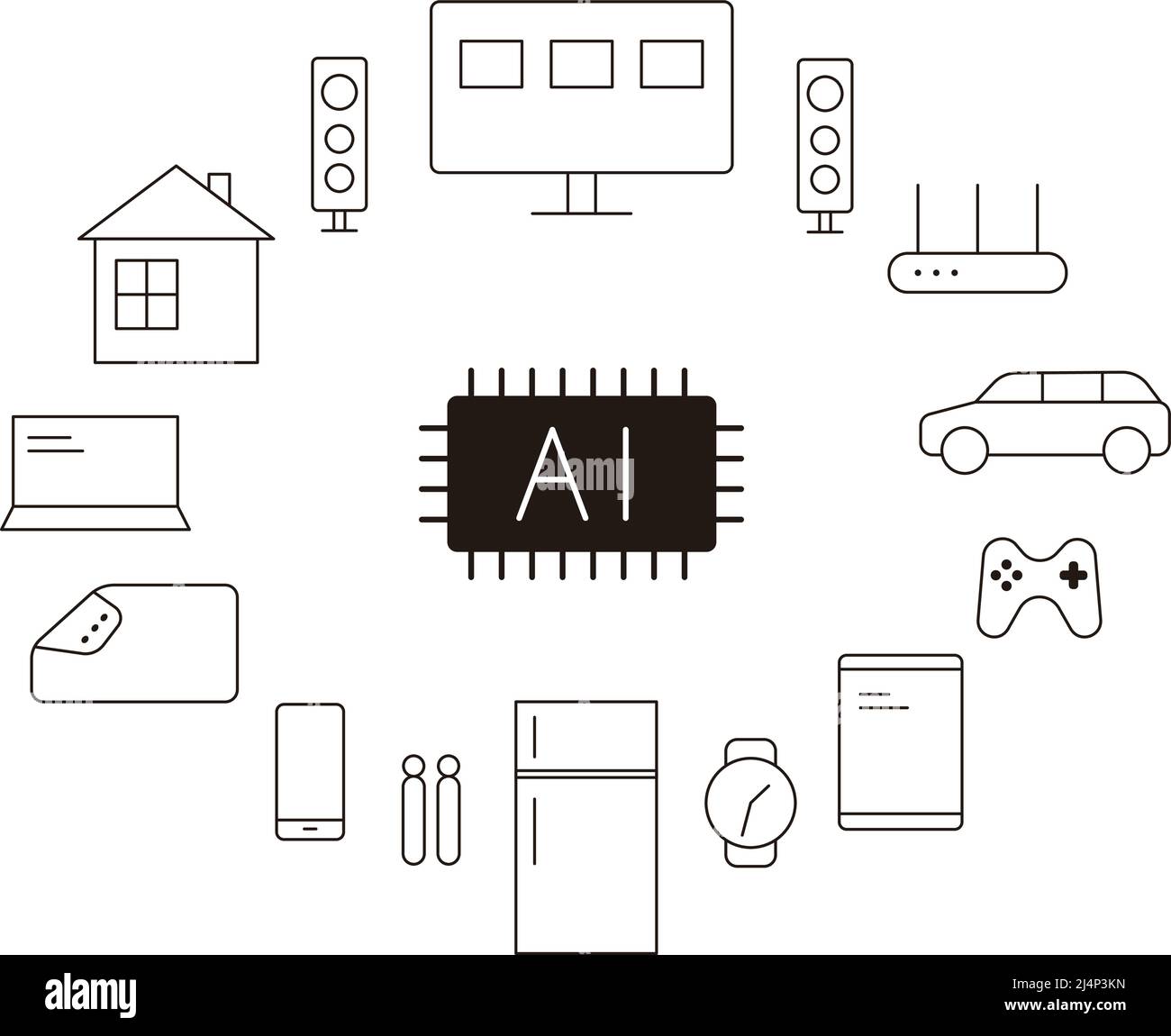 Circuit board, Artificial intelligence IOT concept, electric product, smart home Stock Vector