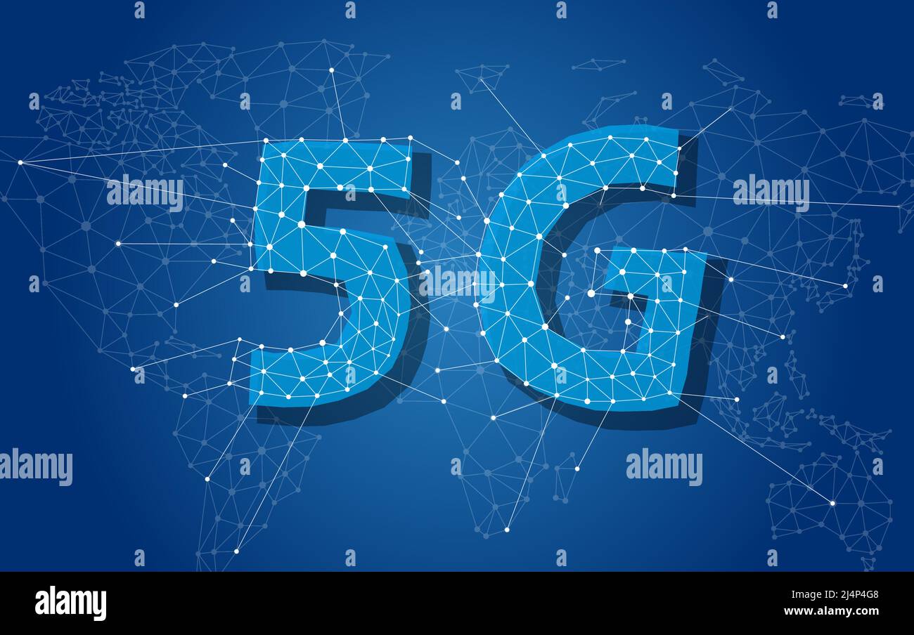 5G 5th generation mobile network wireless Systems in the world.  Wireless Technologies and Mobile Networks Stock Vector