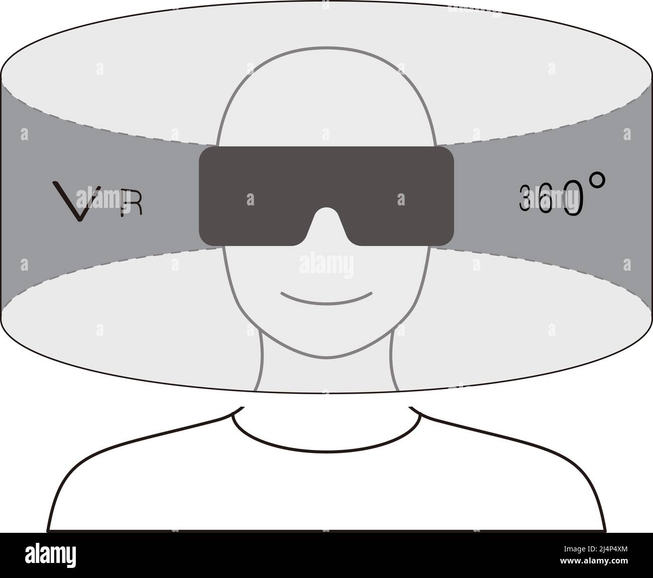 Metaverse Virtual Reality Concepts. 360 degrees view, Future technology concept. Stock Vector