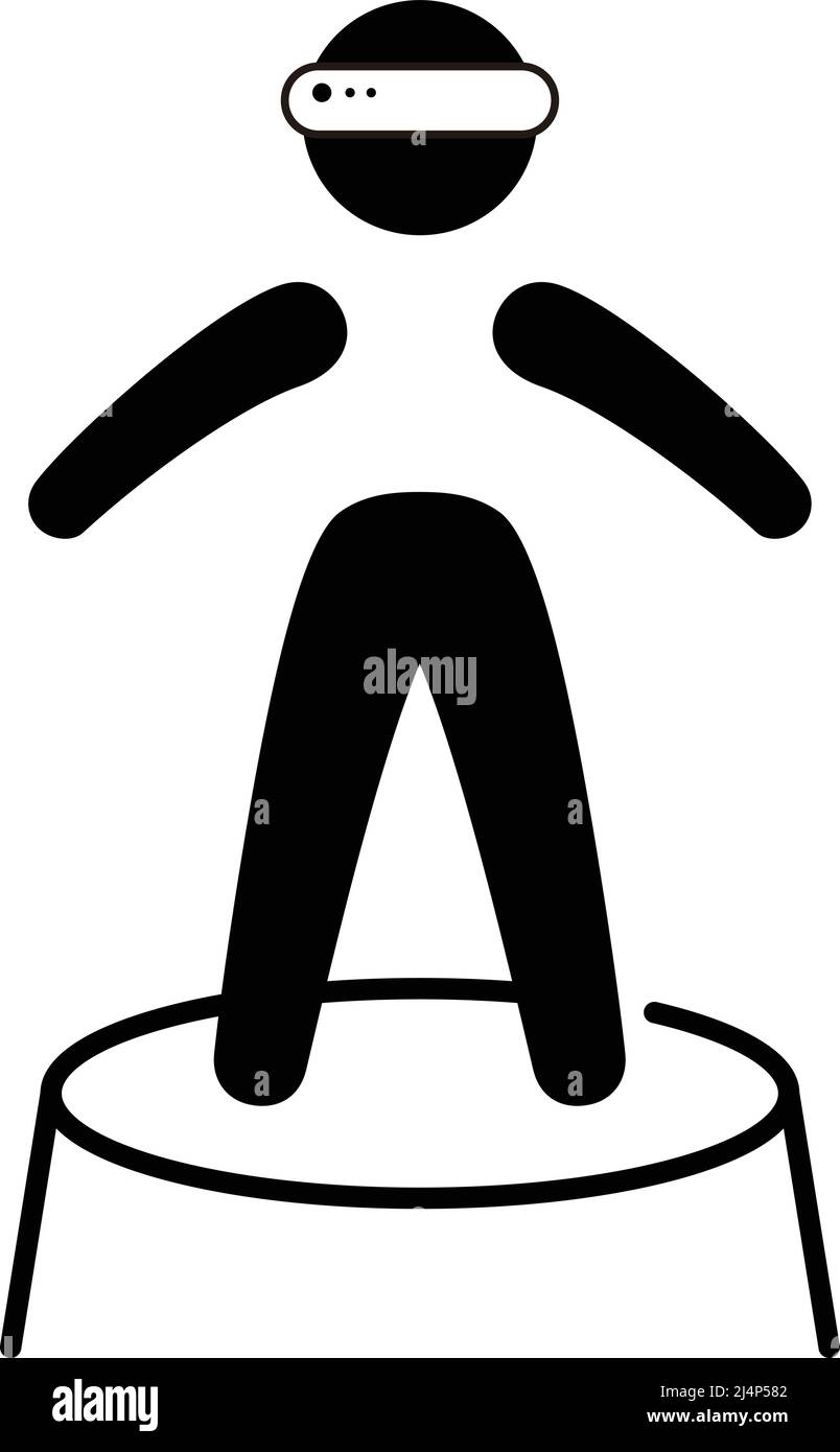 Minimal Metaverse icon Design. Person Enjoying an Experiences of ...