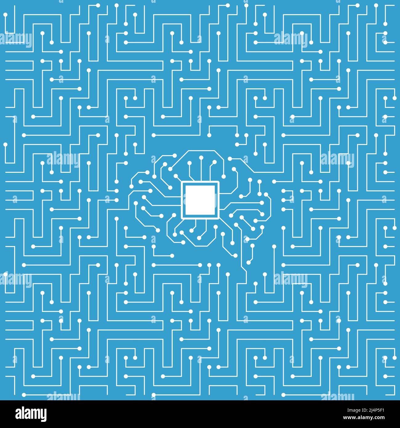 Circuit Board texture Background, like maze, seamless pattern Stock Vector