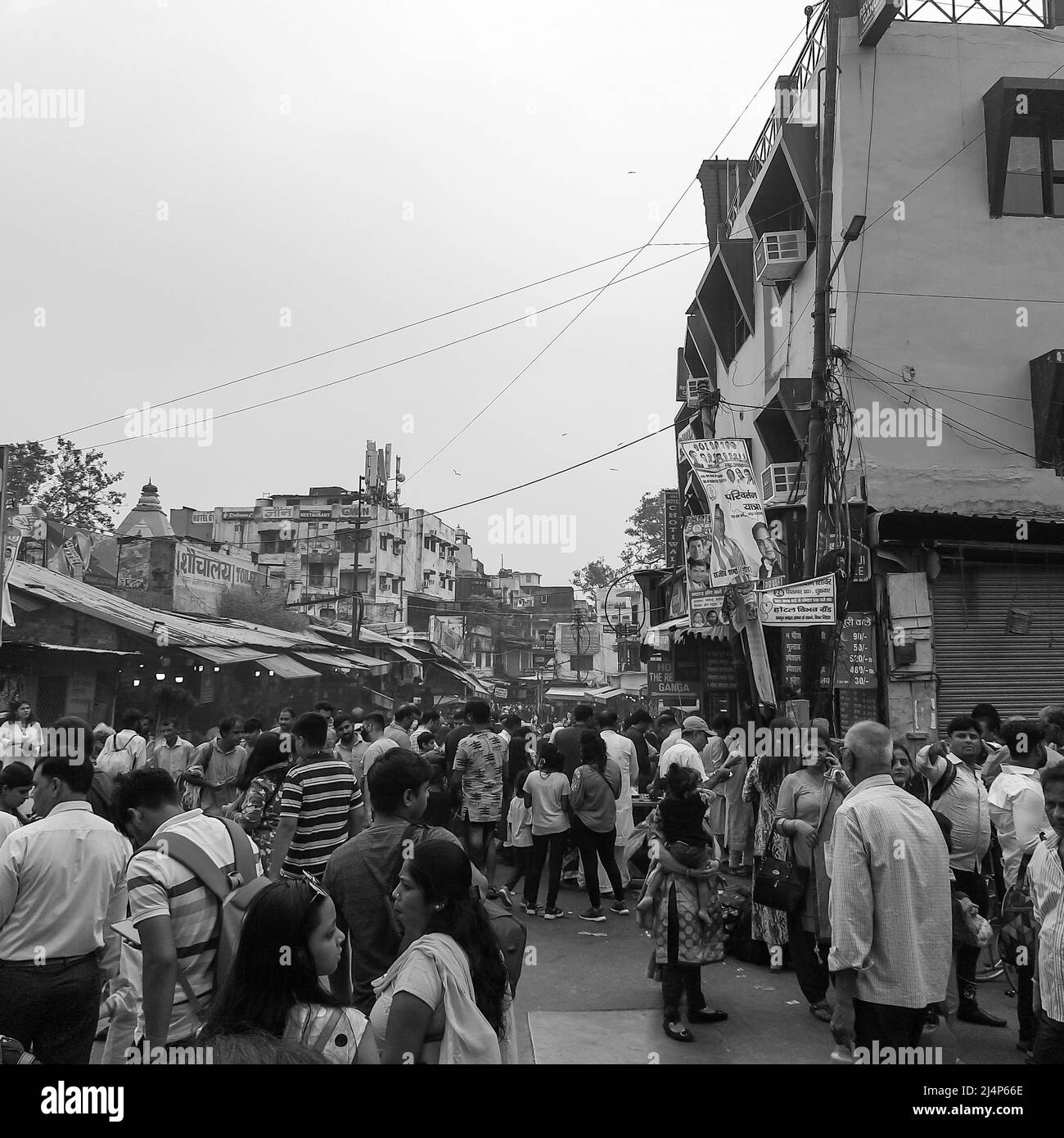 Haridwar, India, October 02 2021 - Har Ki Pauri is a famous ghat on the banks of the Ganges in Haridwar, India, Indian temple on the banks of Ganges, Stock Photo