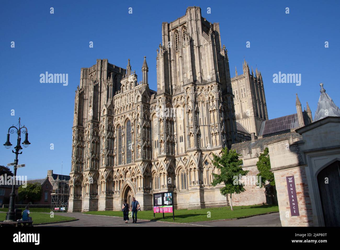 Views of Wells Cathedral in Wells, Somerset in the UK Stock Photo