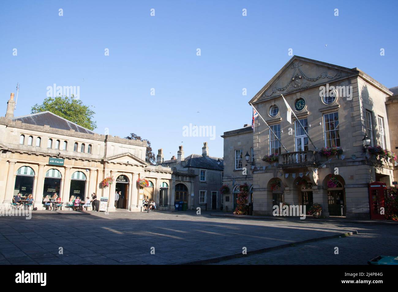 The Town Hall, Market Place in Wells, Somerset in the UK Stock Photo