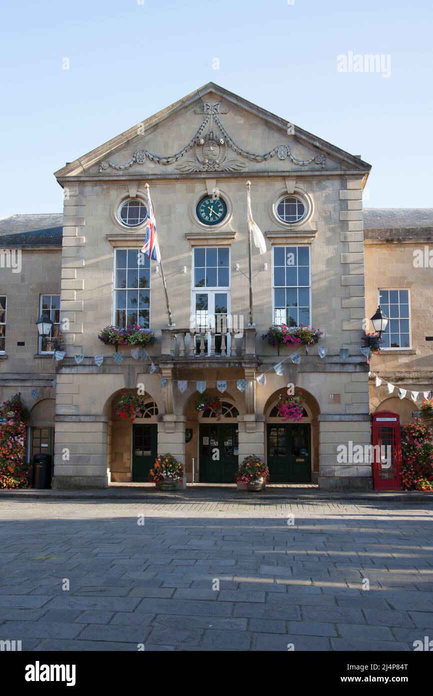 The Town Hall, Market Place in Wells, Somerset in the UK Stock Photo