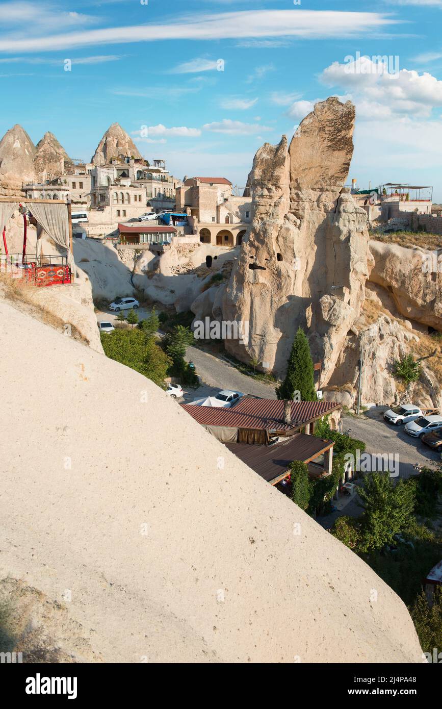Rocks in Cappadocia at sunrise in Turkey Stock Photo