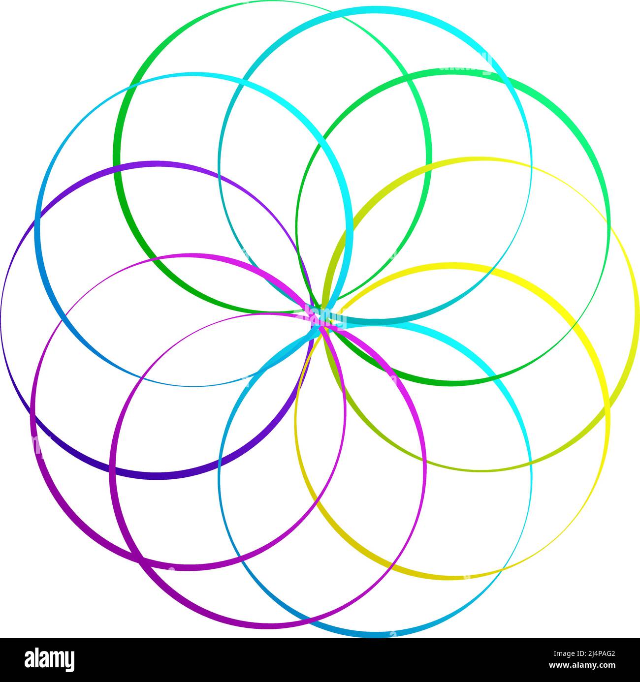 Interlocking, interlace circles circular geometric icon, logo. Stock ...