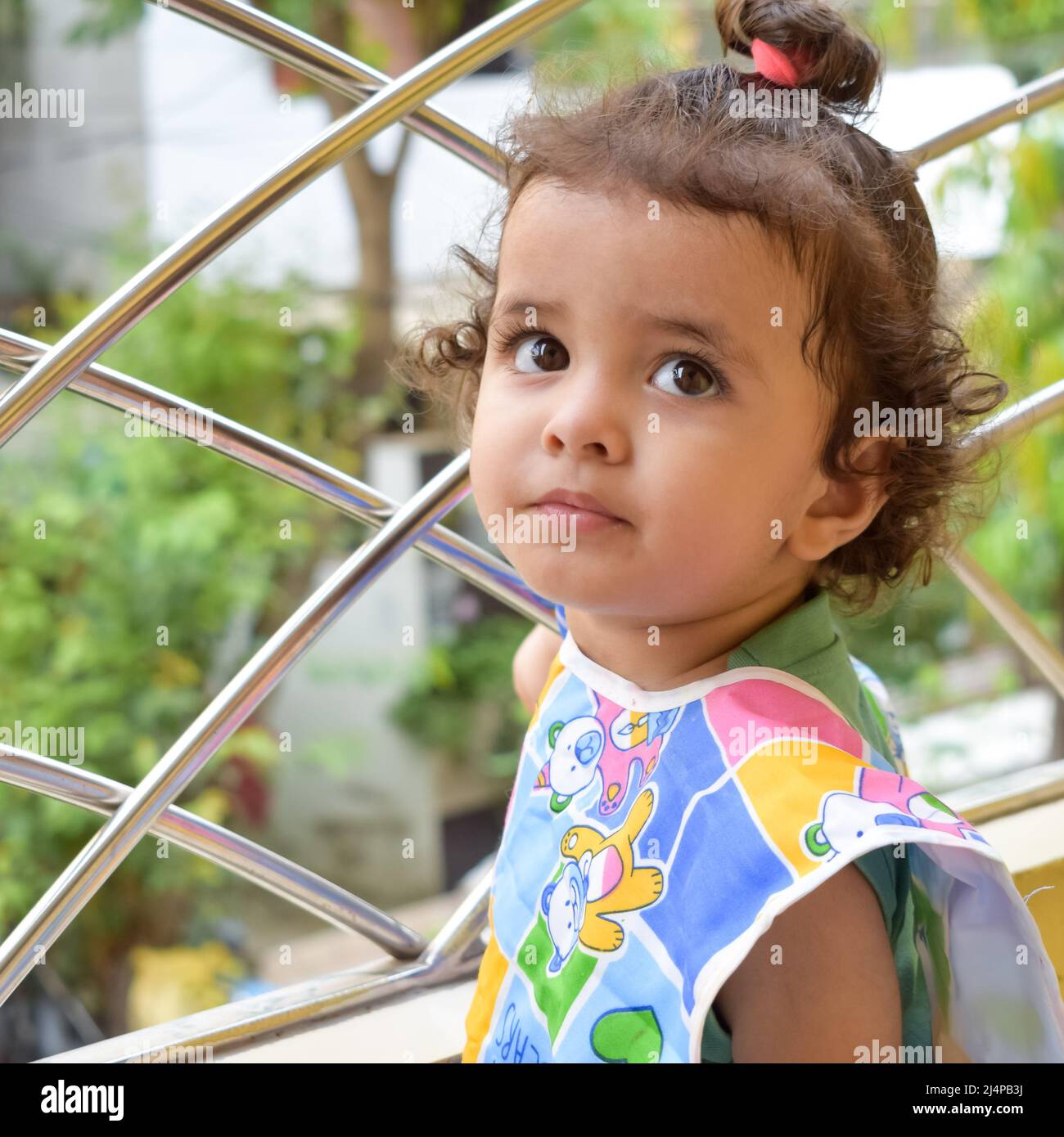 Cute little boy Shivaay at home balcony during summer time, Sweet