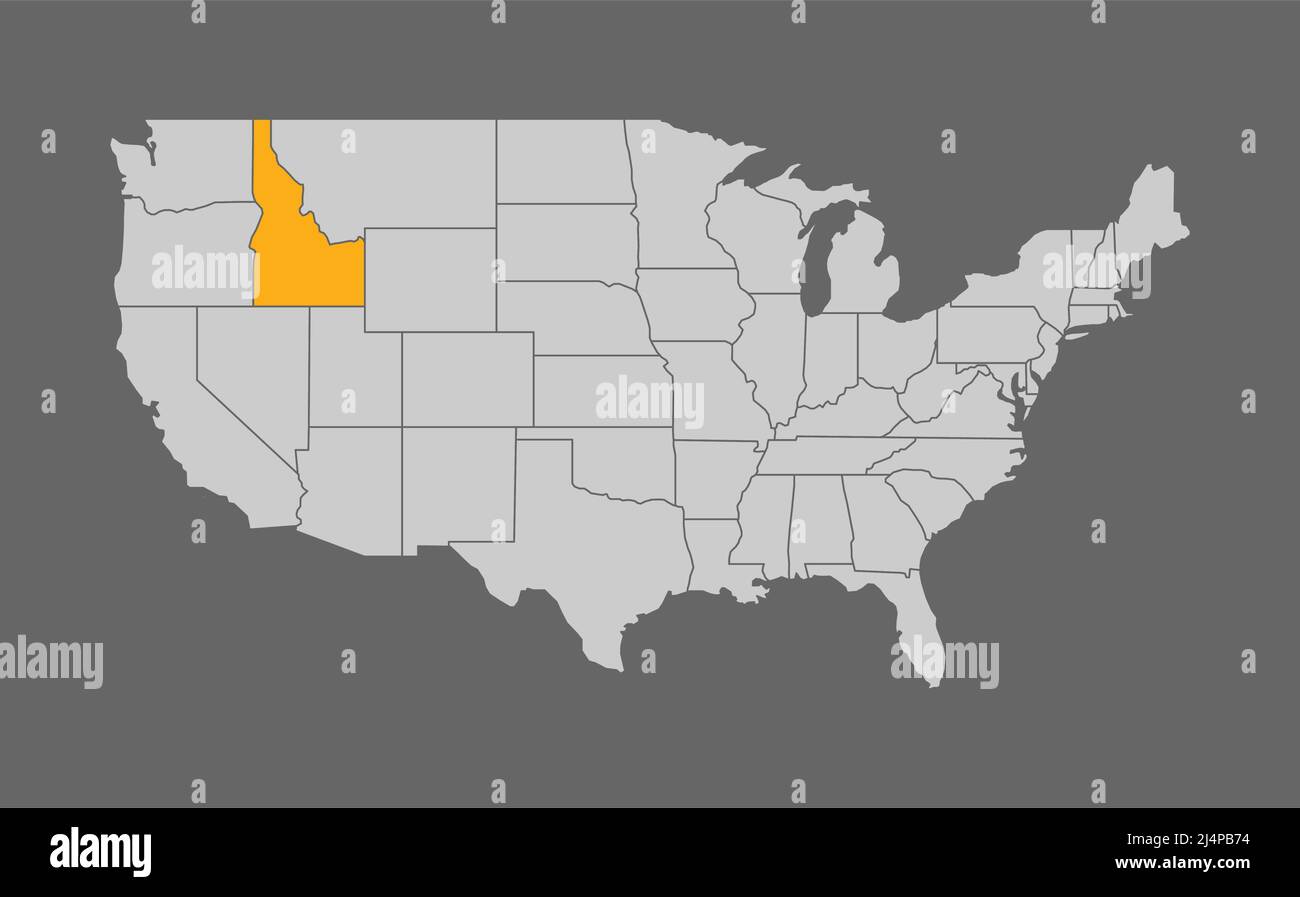 Map of the United States with Idaho highlight Stock Vector Image & Art