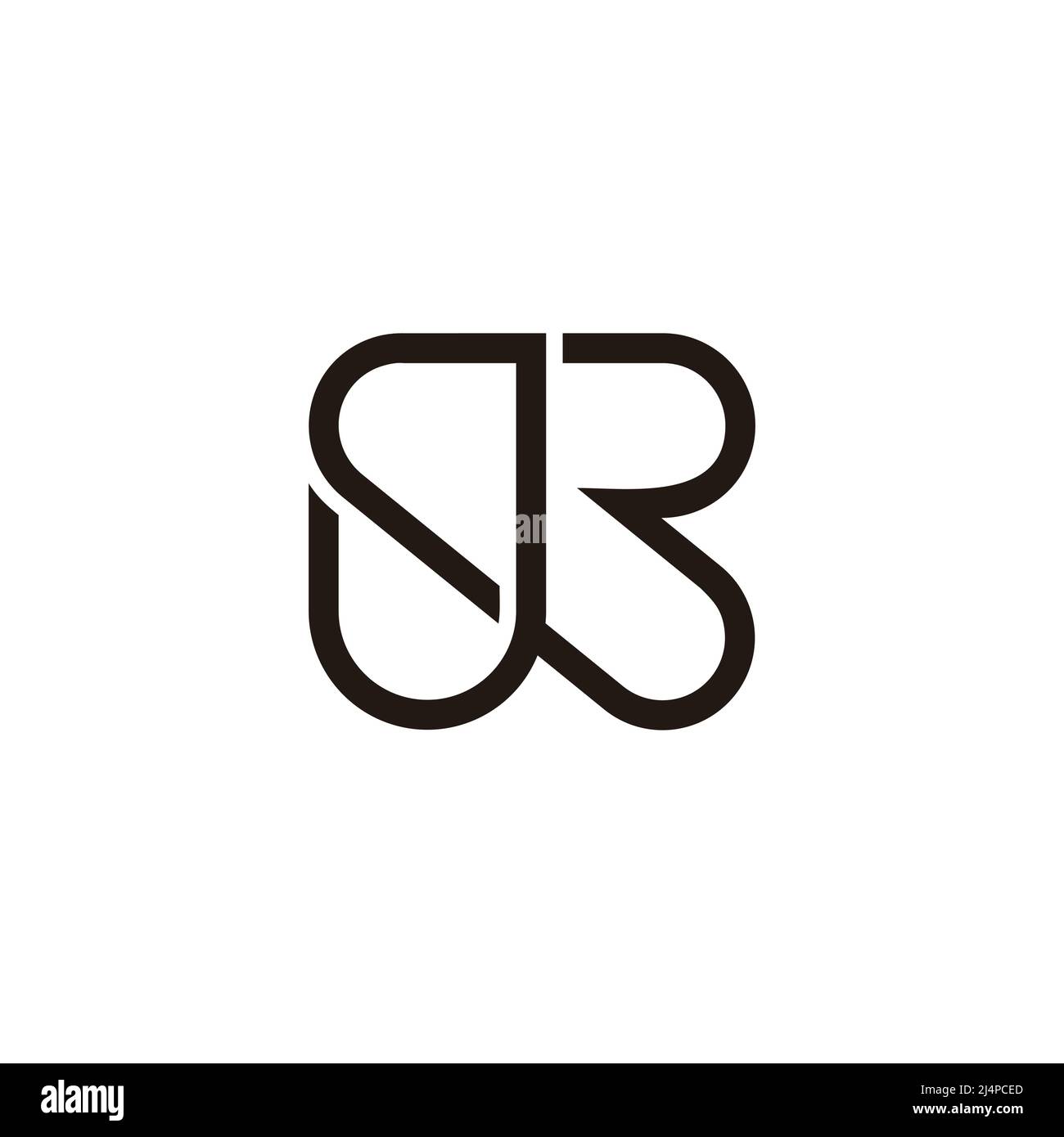 letter gr simple geometric line logo vector Stock Vector