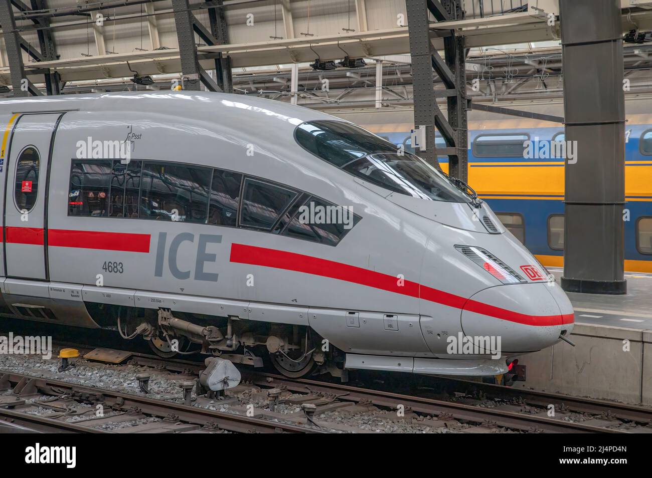 Front Part ICE Speed Train At Amsterdam The Netherlands 14-3-2022 Stock Photo