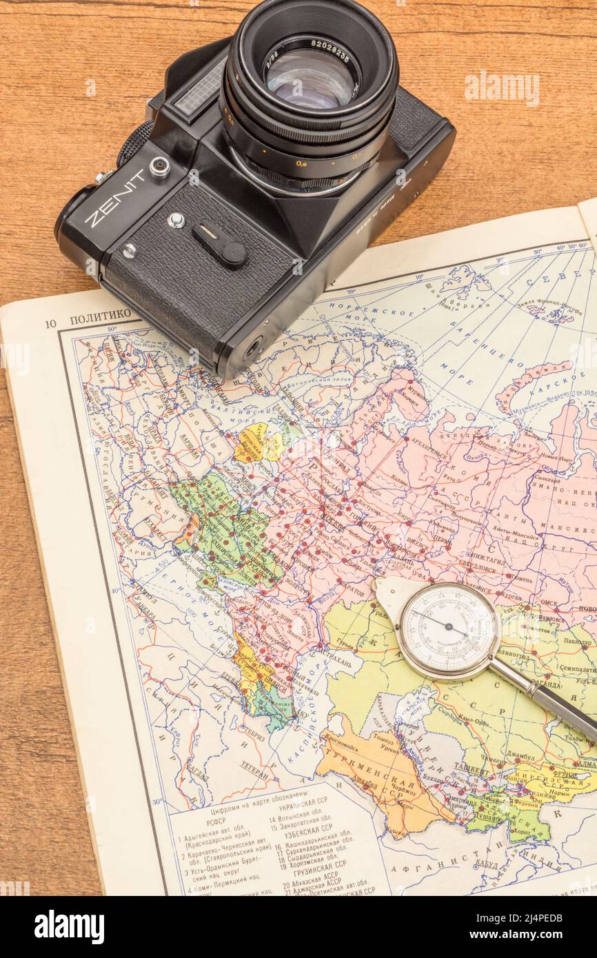Vintage soviet atlas hi-res stock photography and images - Alamy