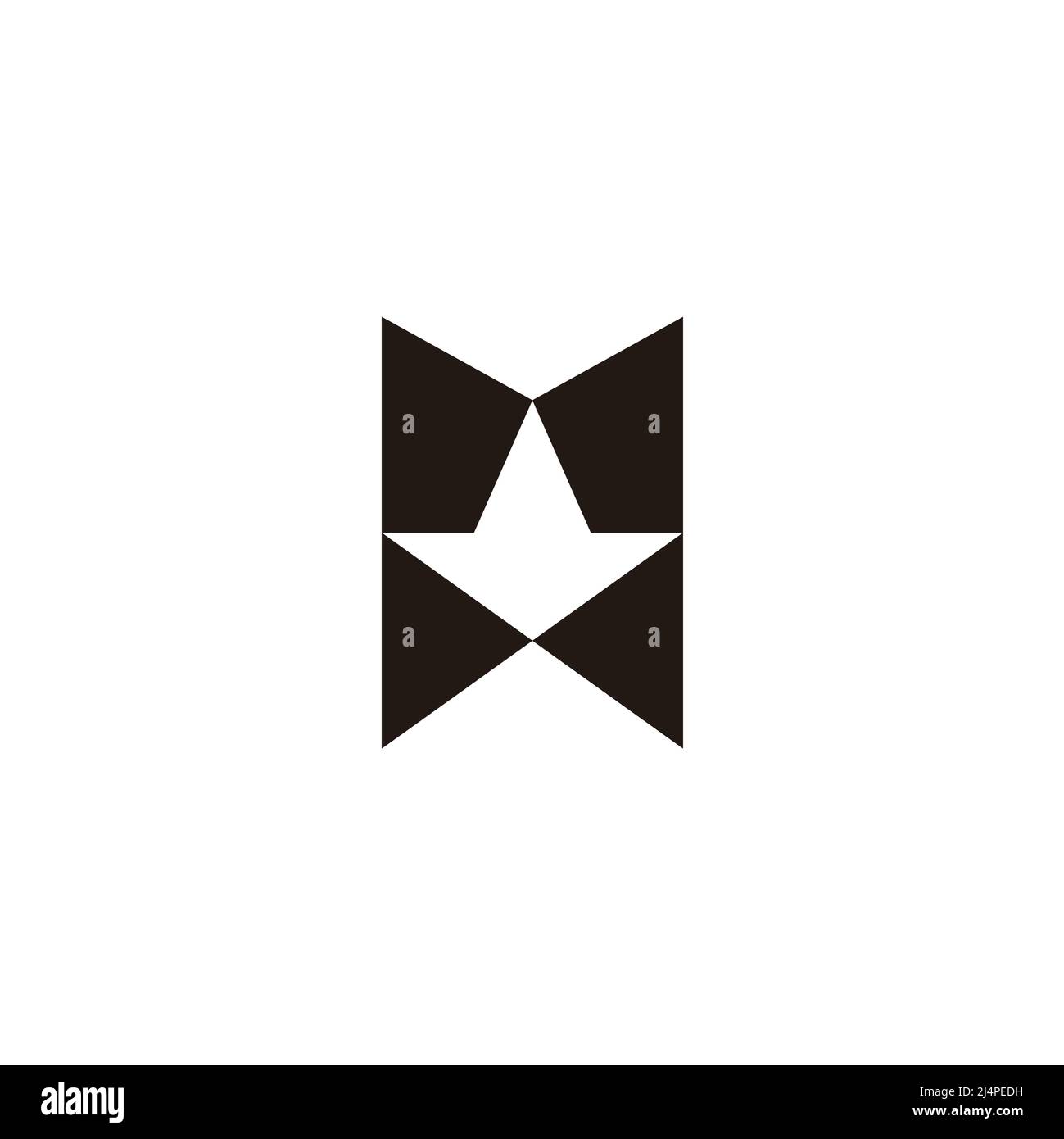 letter m down arrow simple geometric logo vector Stock Vector