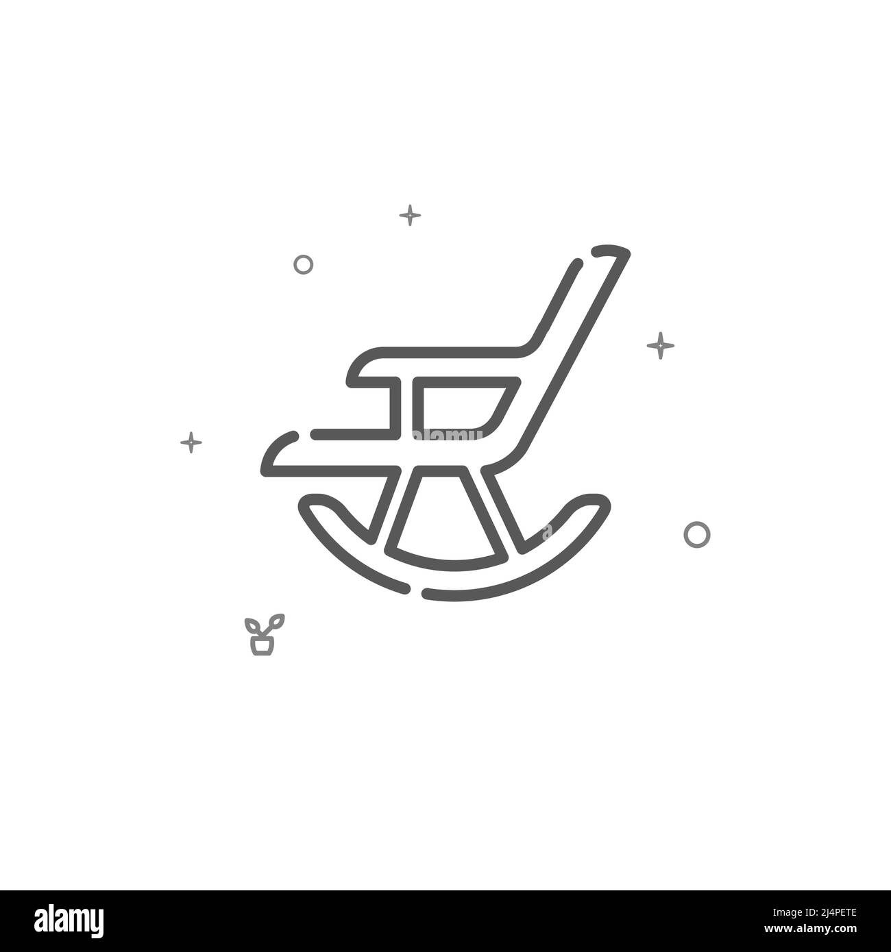 Rocking chair simple vector line icon. Home furniture. Symbol ...