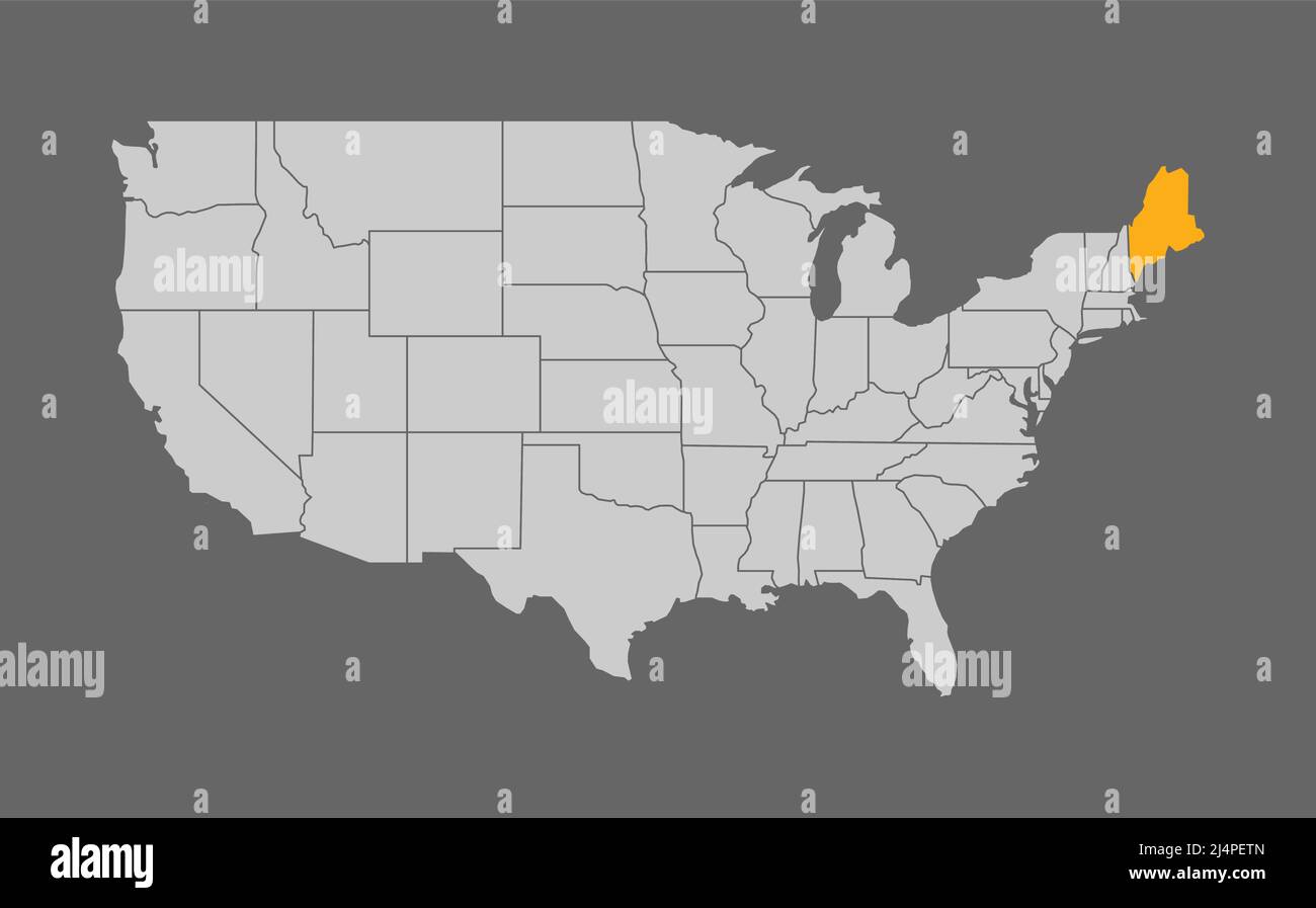Map of the United States with Maine highlight Stock Vector Image & Art Alamy