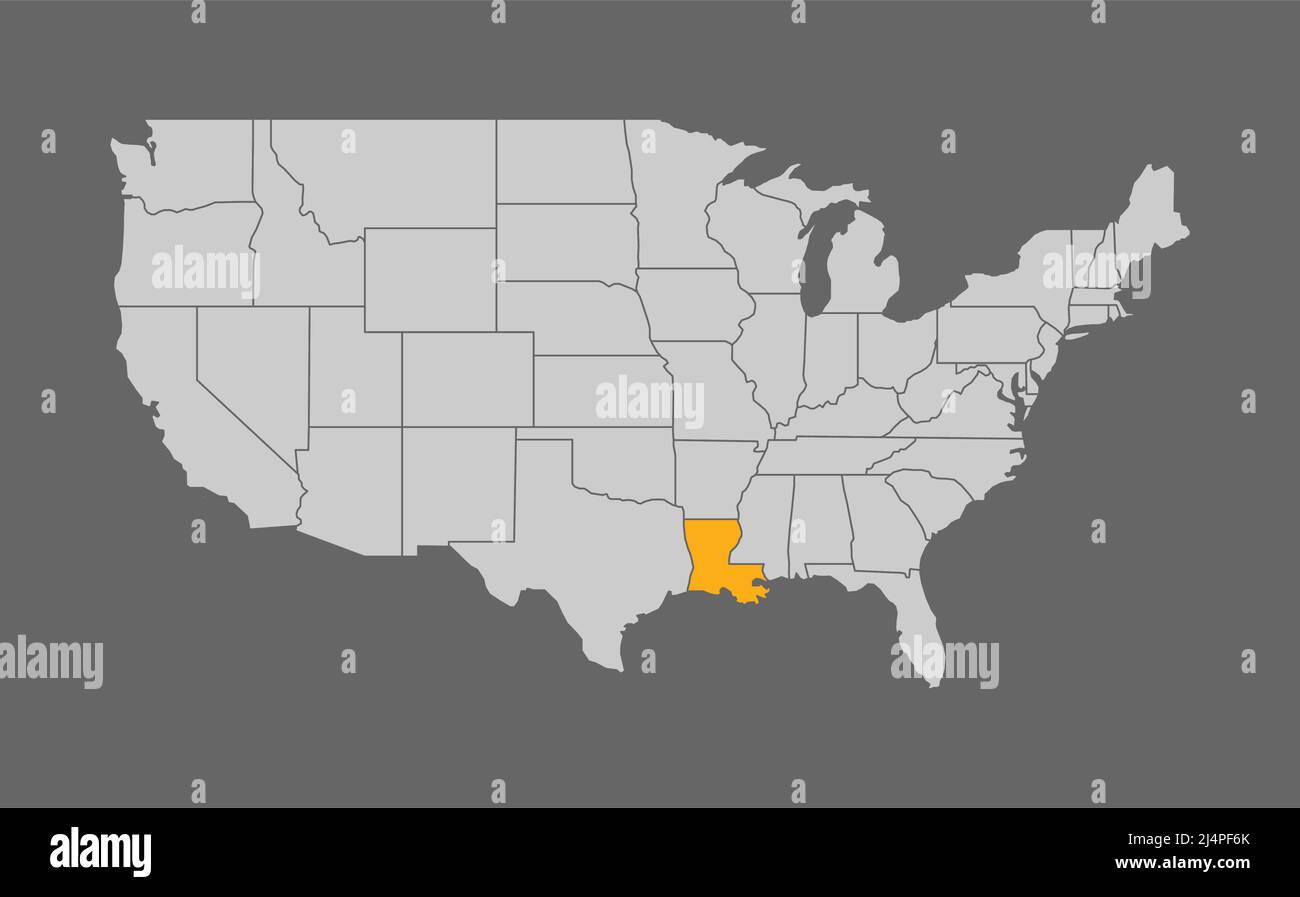 Map Of The United States With Louisiana Highlight Stock Vector Image Map Of The United States With Louisiana Highlight 2J4PF6K