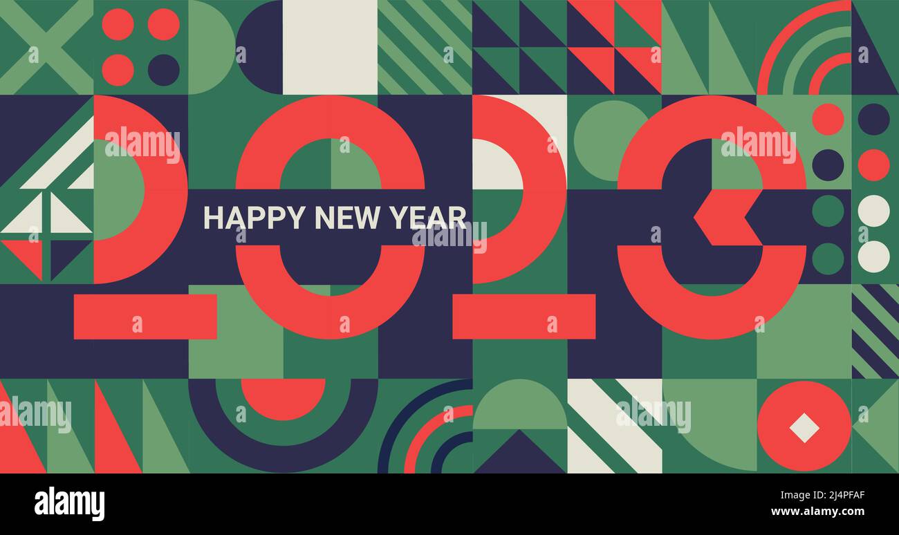 Geometric banner for 2023 New Year. Stock Vector