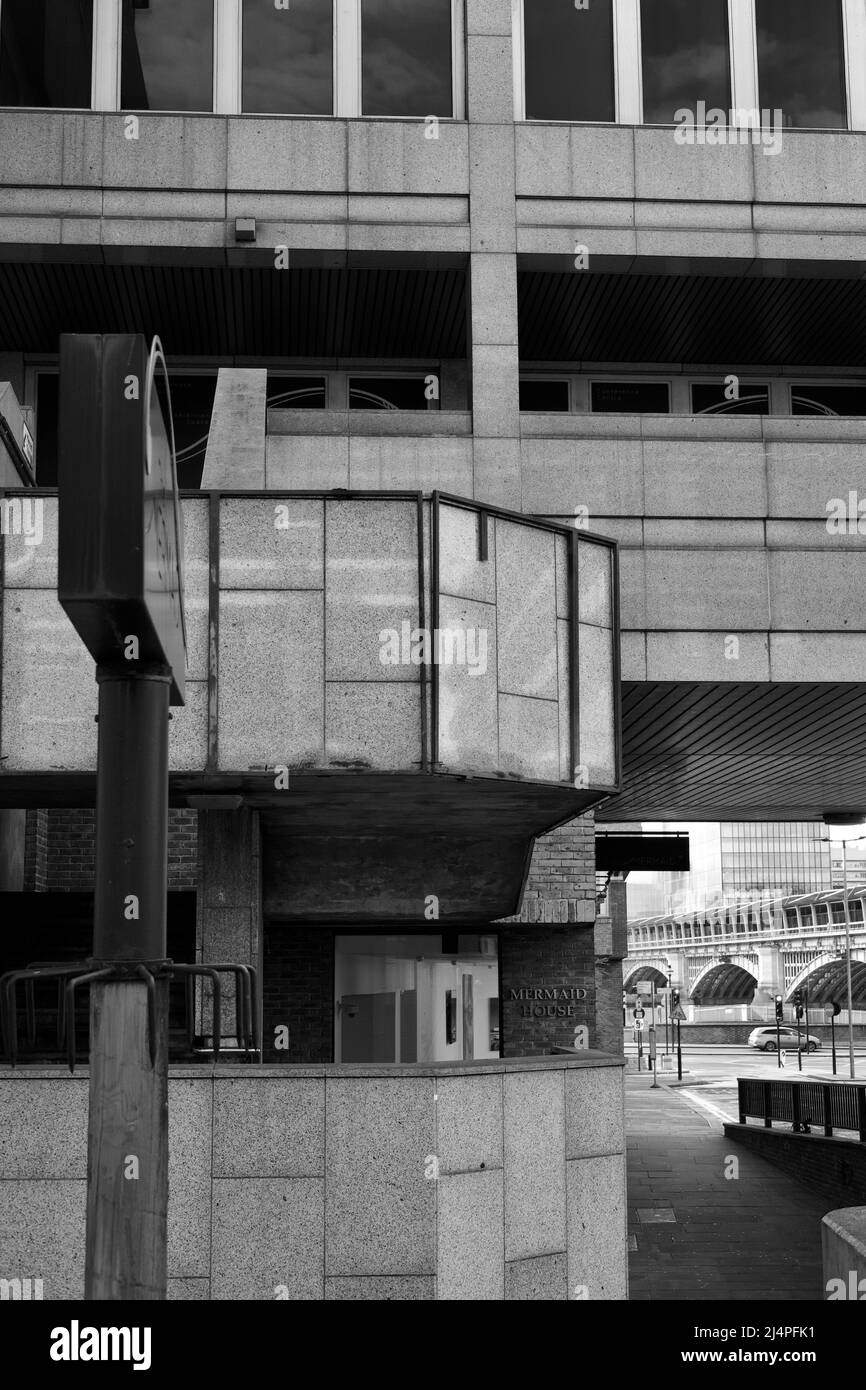 Black and white harsh building, London Stock Photo